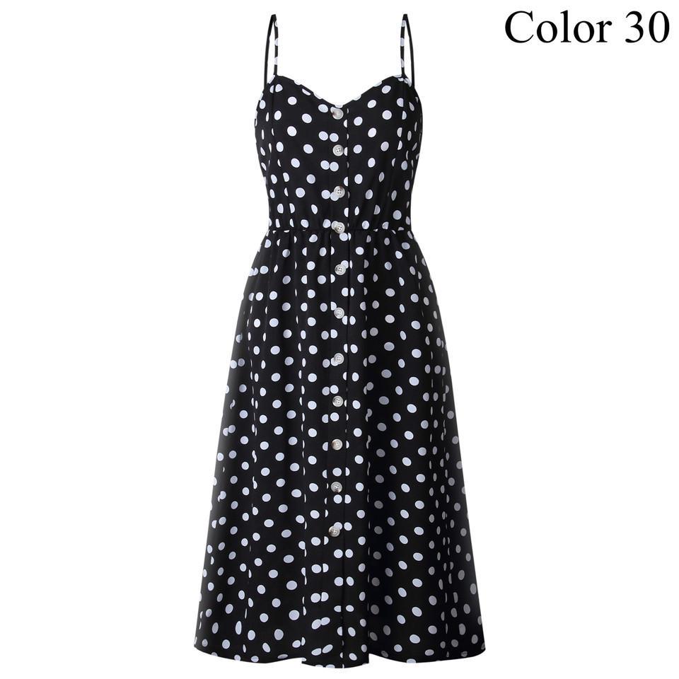 Sexy V Neck Backless Floral Summer Beach Dress Women Striped Button Pineapple Party Midi Dresses