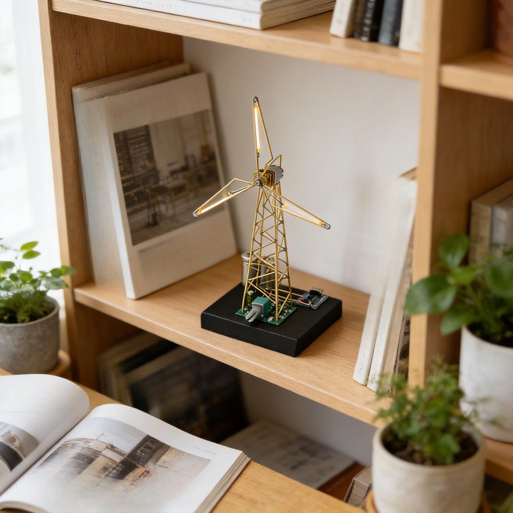 Rotating Windmill Night Light, DIY Courtyard , Rustic Lights, Industrial Atmosphere Decorative Nightlight Lamp, Turning Back Time, Illuminatin