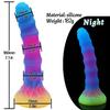 Realistic Night Glowing Anal Plug Luminous Monster Dragon Dildo for Women Men Butt Plug Sexy Dog Shape Sex Toy for Couples