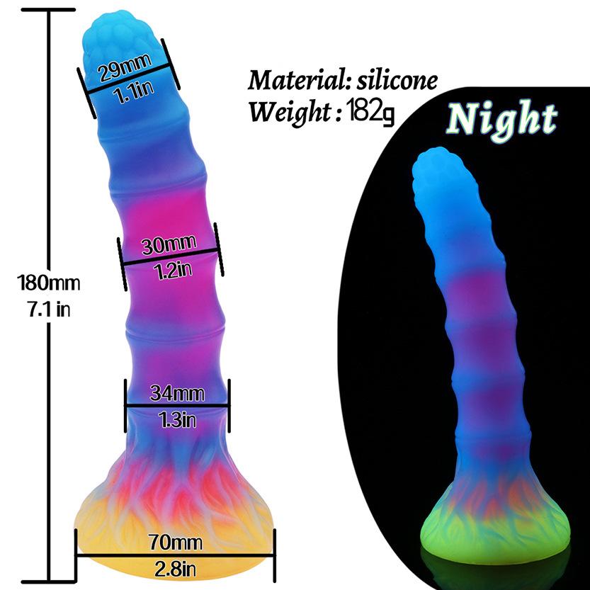 Realistic Night Glowing Anal Plug Luminous Monster Dragon Dildo for Women Men Butt Plug Sexy Dog Shape Sex Toy for Couples