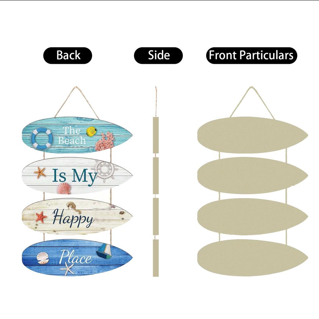 Декор для дома «Океан», летняя композиция из ракушек, деревянная плоская подвесная вывеска