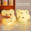 Ночной светильник в виде медведя, милый силиконовый светильник с мягким свечением, без мерцания, работающий от батареек, светодиодный светильник с мультяшным рисунком, украшение комнаты