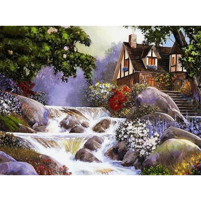 5D алмазная живопись «Дом», вышивка крестиком, квадратная/круглая Алмазная вышивка, садовые стразы, художественная ручная работа, наборы картин из бисера, домашний декор