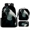 Chainsaw Man Anime Peripheral Backpack Set, Lightweight Large‑Capacity School Bag With Pencil Pouch, Casual Anime Daypack For Middle School Boys Girls
