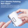 Электрическая машинка для стрижки ногтей с квадратным дизайном, двухскоростная функция, электрический триммер для ногтей с зарядкой типа C, 2 в 1, электрическая полировка, автоматическая стрижка ногтей