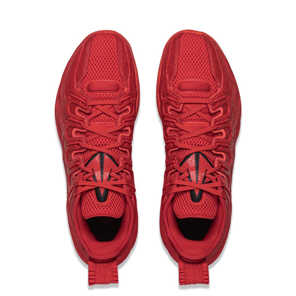 Li Ning Buckets Амортизация Скользкая подошва Дышащие Низкие Баскетбольные кроссовки Мужские Красные ABAV051-7