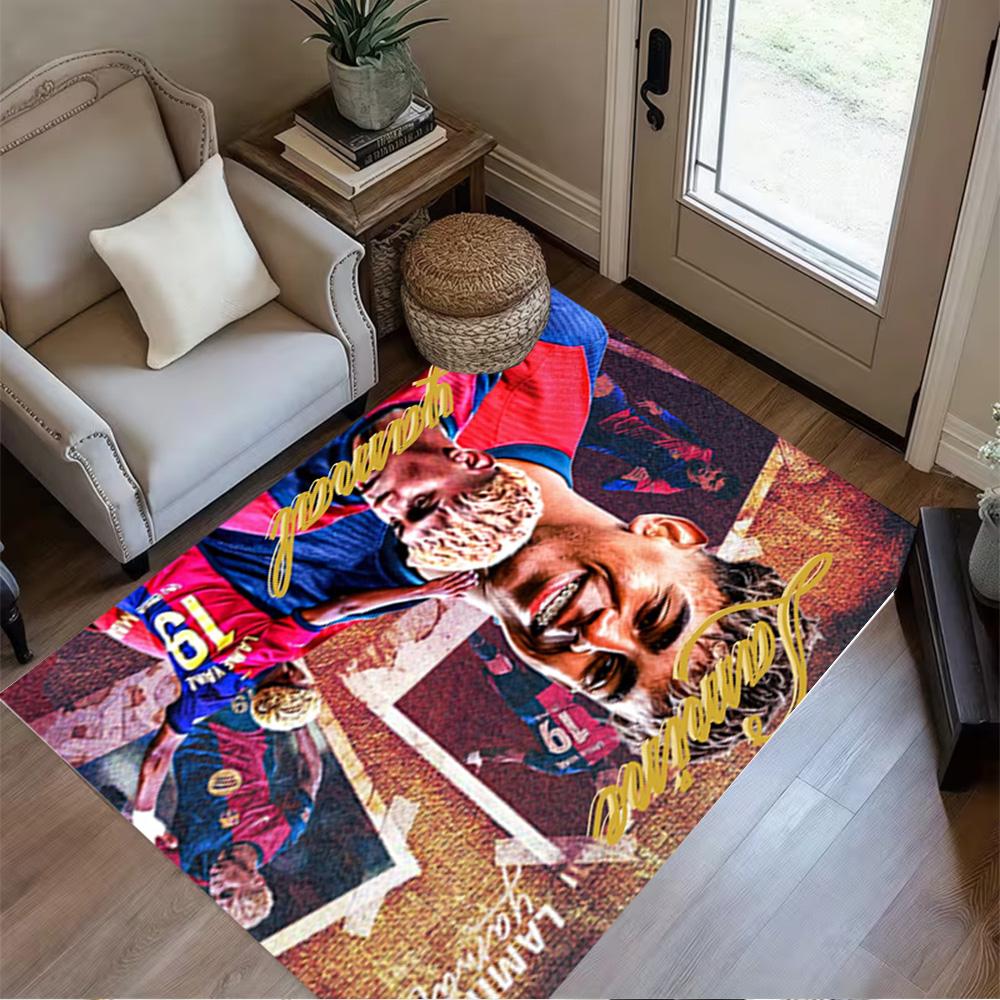 Lamine Yamal's Spain Football Legend Carpet Perfect for Bedrooms Dining Room Dormitory Outdoor Antislip Carpet Anime Office Decor Best for Christmas