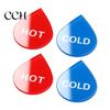 Acrylic Hot Cold Indicator 2 Pairs Sign Waterproof Self-adhesive House Kitchen Bathroom Easy Clean Marker Office Water Temperature Indication