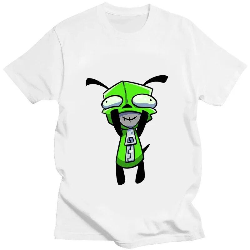 Футболка с рисунком «Захватчик Зим» Kawaii Zim Image, милая футболка с мультяшным принтом, унисекс, женская футболка в стиле ретро, ​​модная футболка для творчества с короткими рукавами