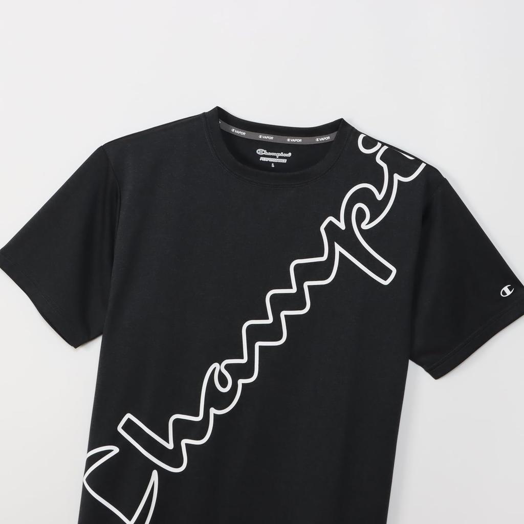 Короткая круглая антибактериальная и быстрая УФ-графика с логотипом с коротким рукавом M [Champion] Футболка, рукав, шея, дезодорирующая, сушка, защита, принт, футболка,