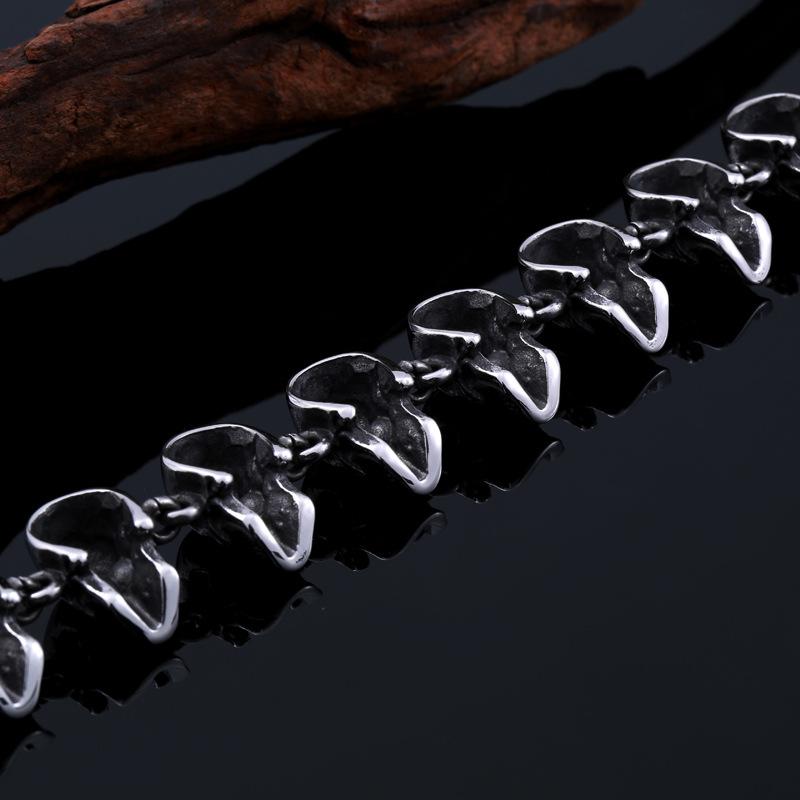 Железный воин, браслет из титановой стали, властный мужской браслет в стиле панк из нержавеющей стали с черепом