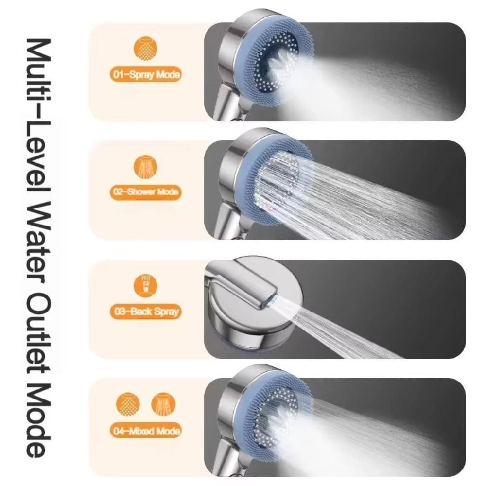 Душевая лейка с 4 режимами, остановка воды одной кнопкой, массажная душевая лейка, аксессуары для ванной комнаты