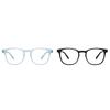 HUSTLR Zero Power Bluecut & Antiglare Computer Eyeglasses | Blue & Black Full Rim Square | For Men & Women | Large | LB E14058 Combo Pack