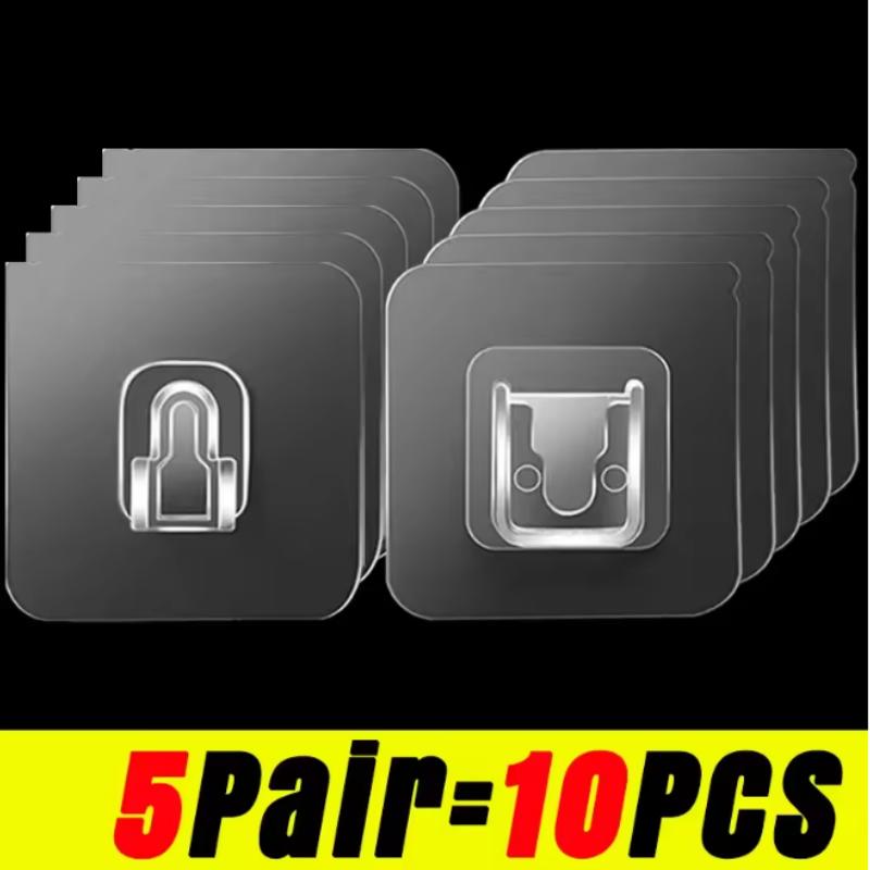 Двусторонние самоклеящиеся настенные крючки, прочные липкие прозрачные без следов, кухонные, для спальни, настенные крючки, держатели для хранения, оптом