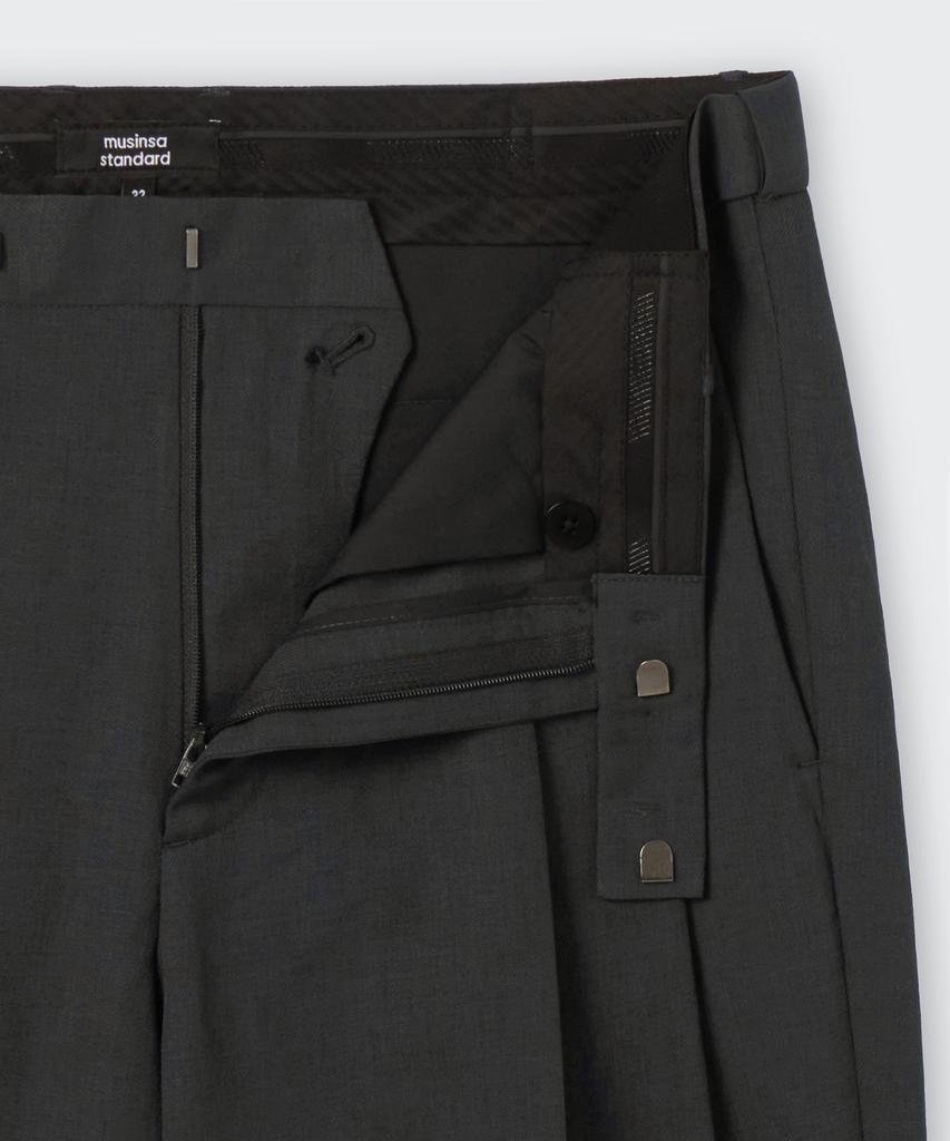 MUSINSA STANDARD Cool Touch To Tuck Wide Hidden Banding Slacks [Gunmetal]