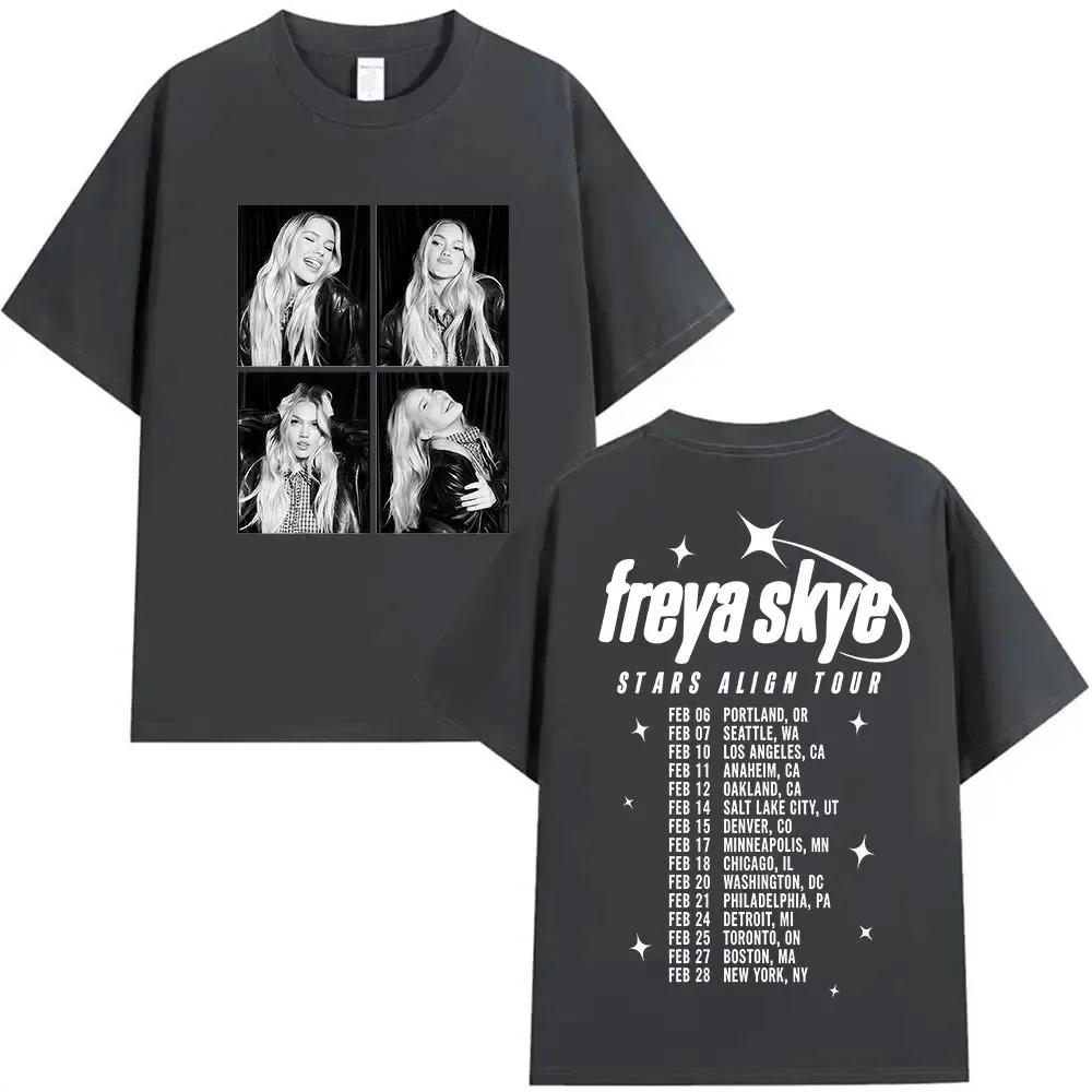 Freya Skye Stars Align 2025 Tour Graphic TShirt HipHop Pop Music Fans Clothing Unisex Vintage Loose Women And Men TShirt