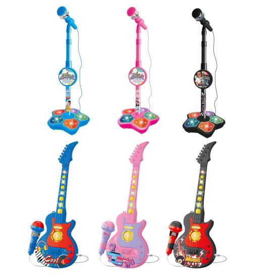 Детский микрофон игрушка со стойкой регулируемой высоты для малышей, мальчиков, девочек, караоке-машина со светодиодной подсветкой, музыкальный детский микрофон для пения