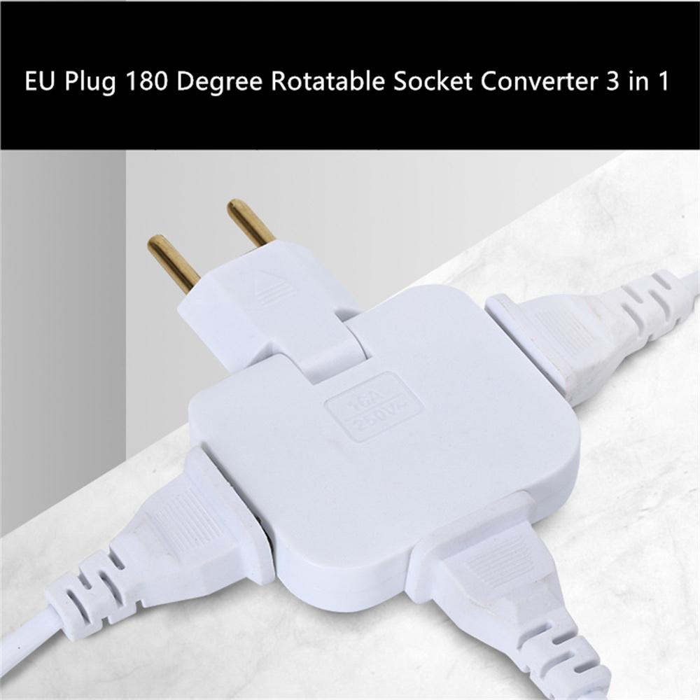 Вилка ЕС Вращающийся на 180 градусов переходник для розетки 3 в 1 Переходник-удлинитель с вилки ЕС на вилку США