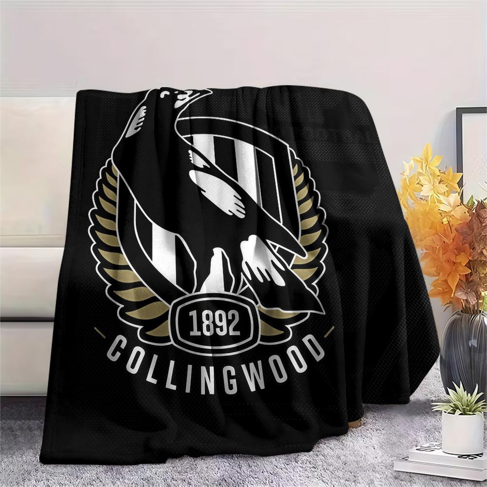 Collingwood Magpies Print Flannel Blanket, High quality Comfortable for All Seasons, Home Decor, Warmth and Comfort