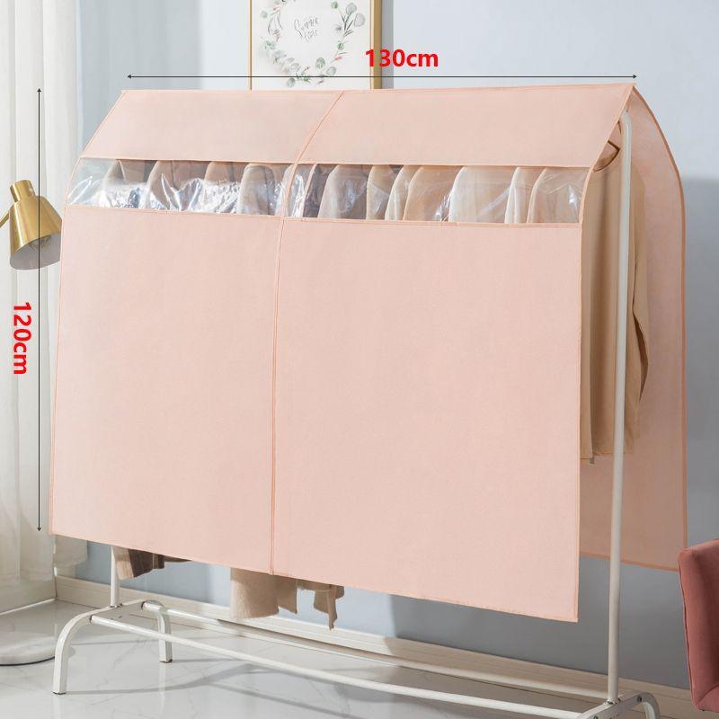 Simple Solid Color Clothes Dust Cover Thickened Non-woven Coat Hanger Cover Cloth Household Clothing Storage Dust Cover