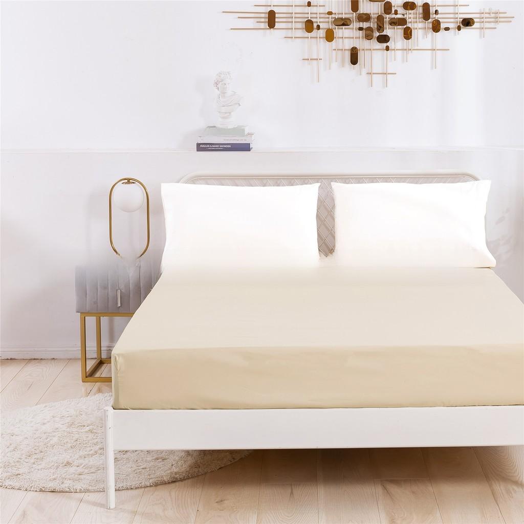 Simple Fitted Sheet Pure Color Polyester Soft Fabric For Bedroom Bed Linen