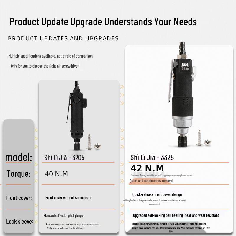 Industrial Grade Pneumatic Air Wrench & Screwdriver for Woodworking (5H/8H/10H)