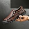 38-46  HOHO FAIR  Spring/Fall Outdoor Leather Shoes Mens Car Driving Shoes Leather Large Size Ankle Boots Casual Shoes