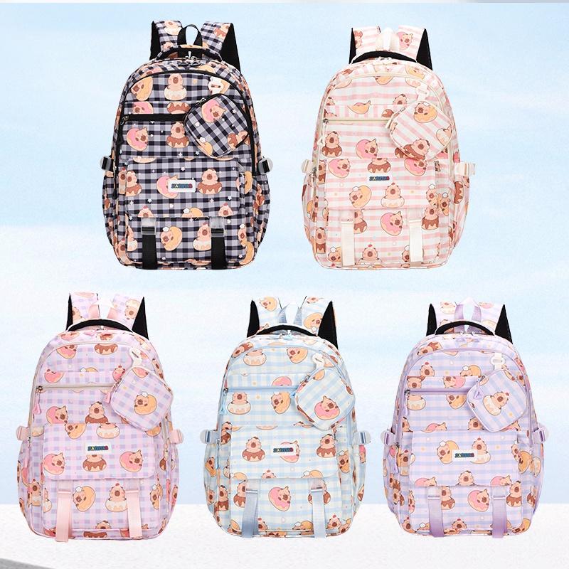 Cartoon Printed Schoolbag Junior High School Student Backpack Women's Large Capacity Backpack