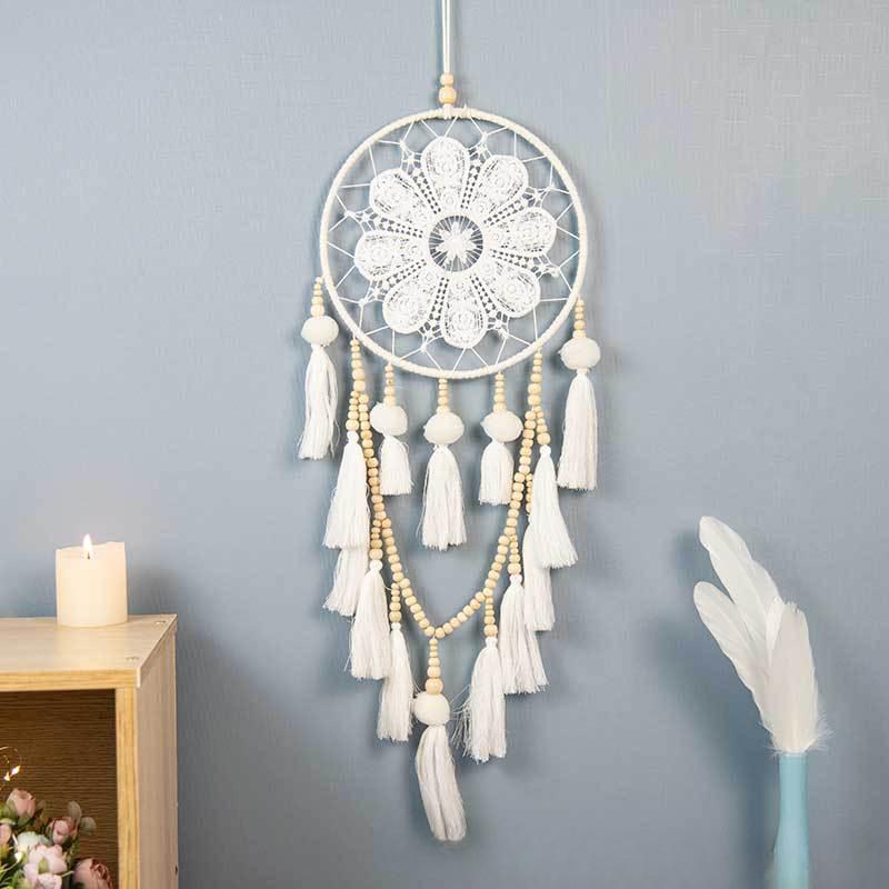 Owl Tapestry Hand-woven Owl Dream Catcher Wall Hanging Macrame Mandala Tassel Boho Decor DIY Apartment Dorm Room Home Decoration