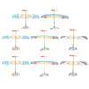 8pcs Simple Airplane Model Outdoor Glider Plane Toy Rubber Band Powered Small Glider Model
