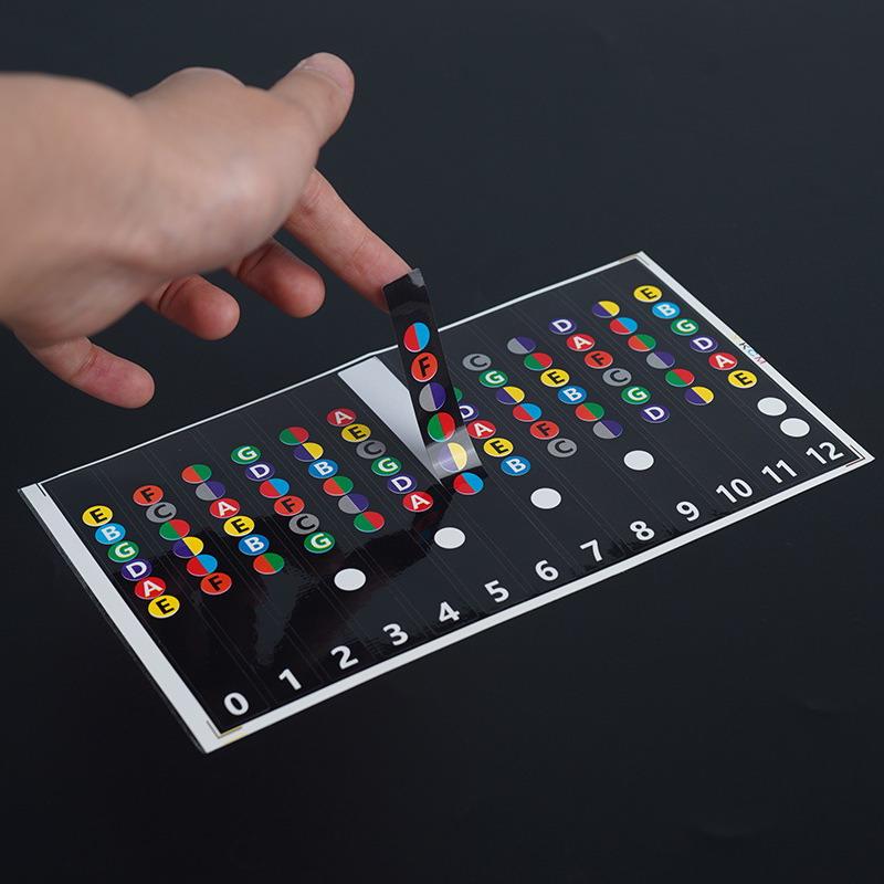 5 шт. Наклейки-карты нот для грифа гитары Аксессуары для гитары 6-струнная дека грифа Наклейки на лады Для начинающих гитаристов