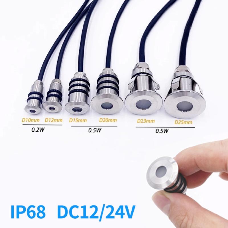 Mini LED IP68 Waterproof Stainless Steel Pool Light DC12V 24V Small Spotlight Staircase Passage Garden Terra Underground Light