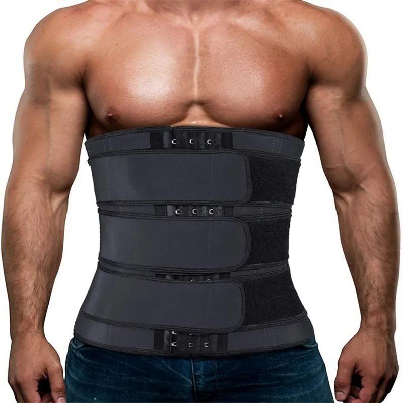Men Waist Trainer Fitness Waist Trimmer Belt Workout Cincher Corsets Slimming Body Shaper Weight Loss Fat Burner Sweat Straps