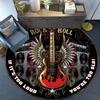 Круглый ковер Rock Guitar Музыкальный инструмент Фланелевый ковер для любителей музыки Декор студии Дизайн электрогитары Напольный коврик Заявление