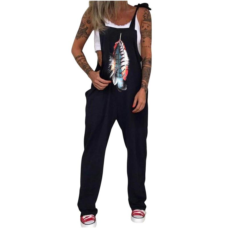 Комбинезон с принтом черепа и хризантемы, брюки, длинные брюки