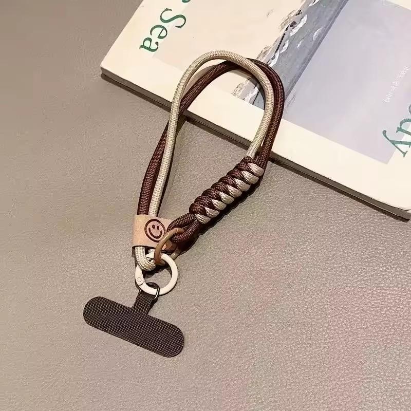 Double Ring Buckle Woven Mobile Phone Lanyard Women Men Universal Anti-Loss Keychains Pendant Wrist Short Straps Accessories