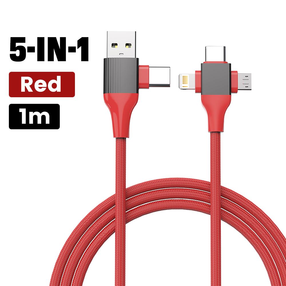 5-в-1 USB C кабель для зарядки Type C провод для зарядки Usb Type C кабель PD 65 Вт 27 Вт быстрая зарядка для iPhone Samsung Xiaomi