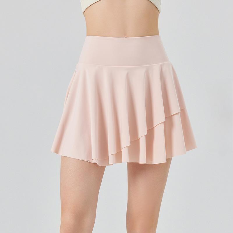 Короткая теннисная юбка Анти-ультрафиолетовая юбка Женская спортивная юбка с карманами Юбки с высокой талией Быстросохнущая двухэтажная юбка Защитная одежда от солнца