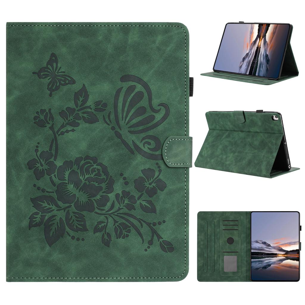 Чехол для планшета iPad 10.2 (2020)/(2019)/Air 10,5 дюйма (2019)/Про 10,5-дюймовый (2017) Держатель для карт подставка Бабочка Цветочный тисненый кожаный чехол