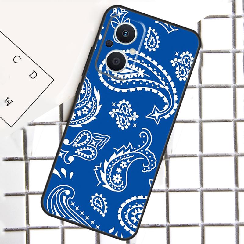 Blue Bandana Phone Case For OPPO Reno 14F 13F 12F 11F 10 Pro 8T 7 8 Lite OPPO Find X8 X6 X5 X9 Pro Cover
