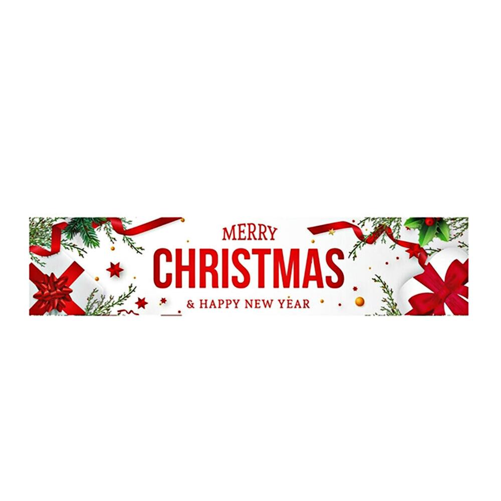 Merry Christmas Banner Flag Hanging Santa Claus Pattern 40*180cm Christmas Decoration for Outdoor