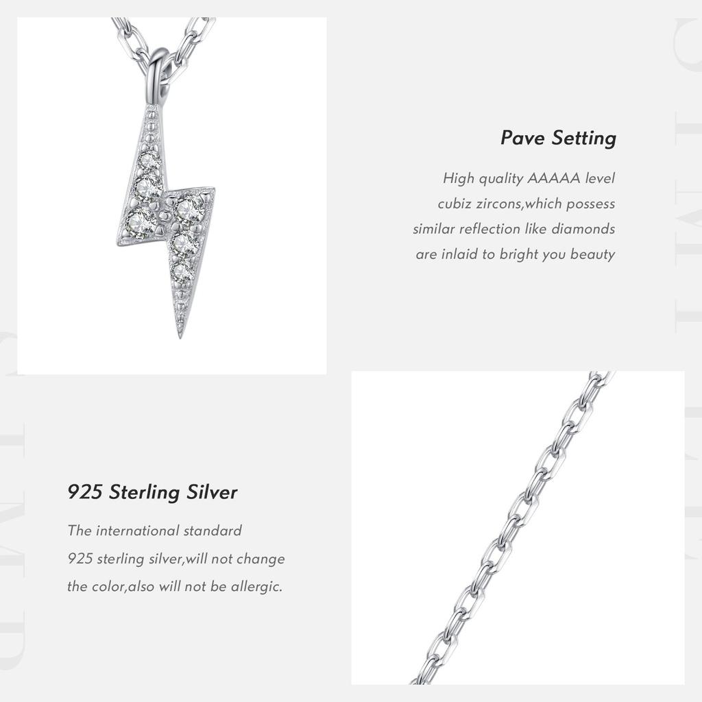 MODIAN Стерлингового серебра 925 пробы, крошечное ожерелье с подвеской в ​​виде молнии, штабелируемая модная цепочка на шею для женщин и девочек, подарок на вечеринку, ювелирные изделия