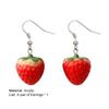 1 пара ярких очаровательных красных висячих сережек с милыми фруктами и клубникой, серьги-крючки, ювелирные изделия