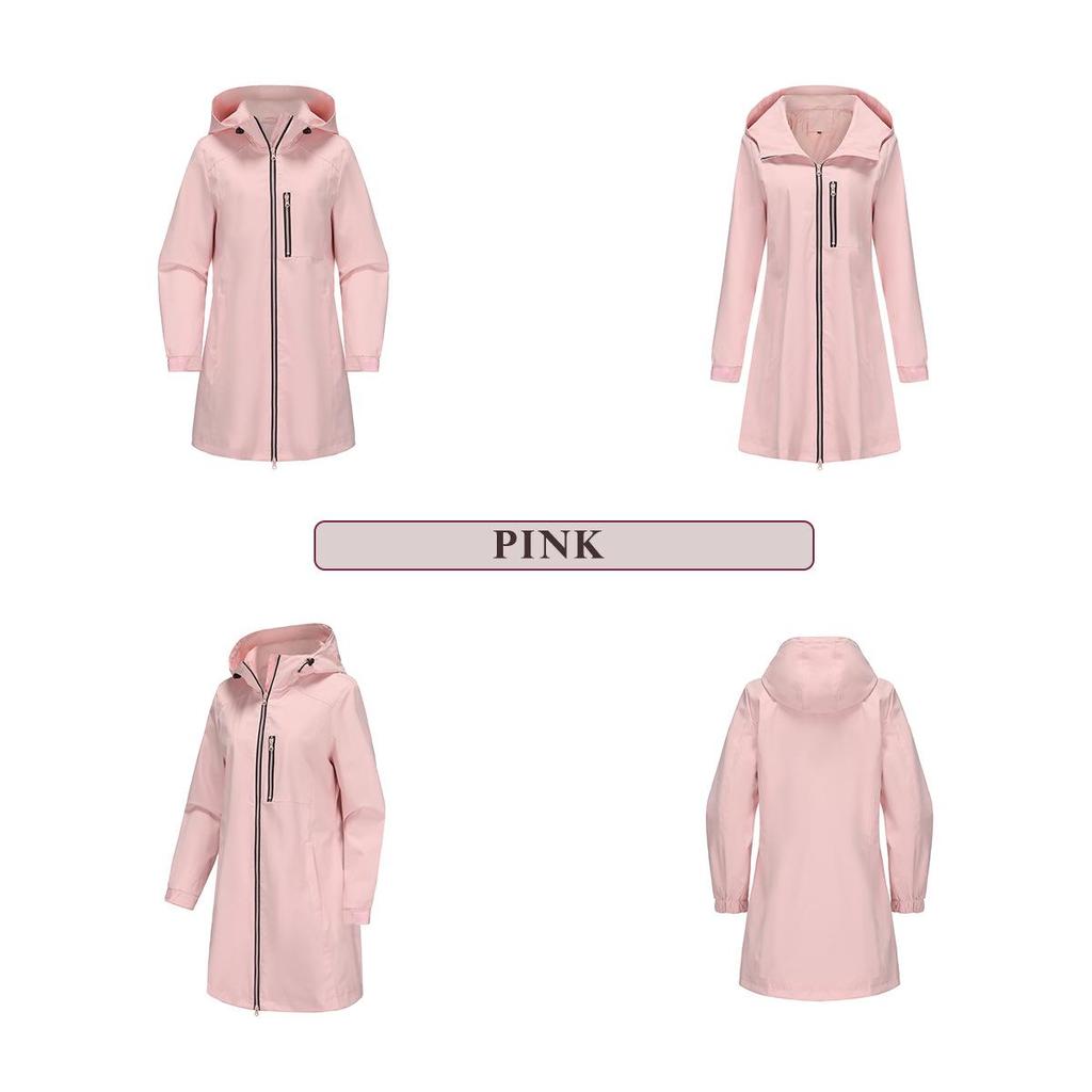 Женская водоотталкивающая ветровка: С капюшоном, Длинный рукав, Свободный крой, Идеально подходит для весенних и осенних видов спорта на открытом воздухе.