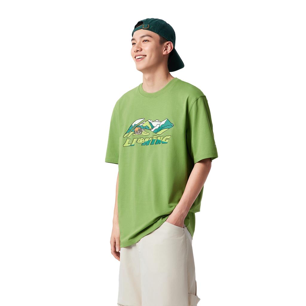 Li Ning Футболка из коллекции Sports Life Мужская Зеленый цвет бананового листа AHSV369-2