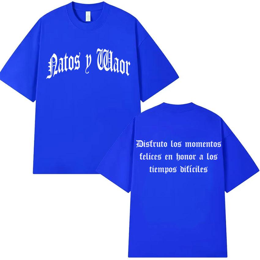 Rapper NATOS WAOR Tour 2025 Pop Shirts Mens Clothes Double Sided Hip Hop Tshirts Summer Oversized Short Sleeves Unisex Tshirt