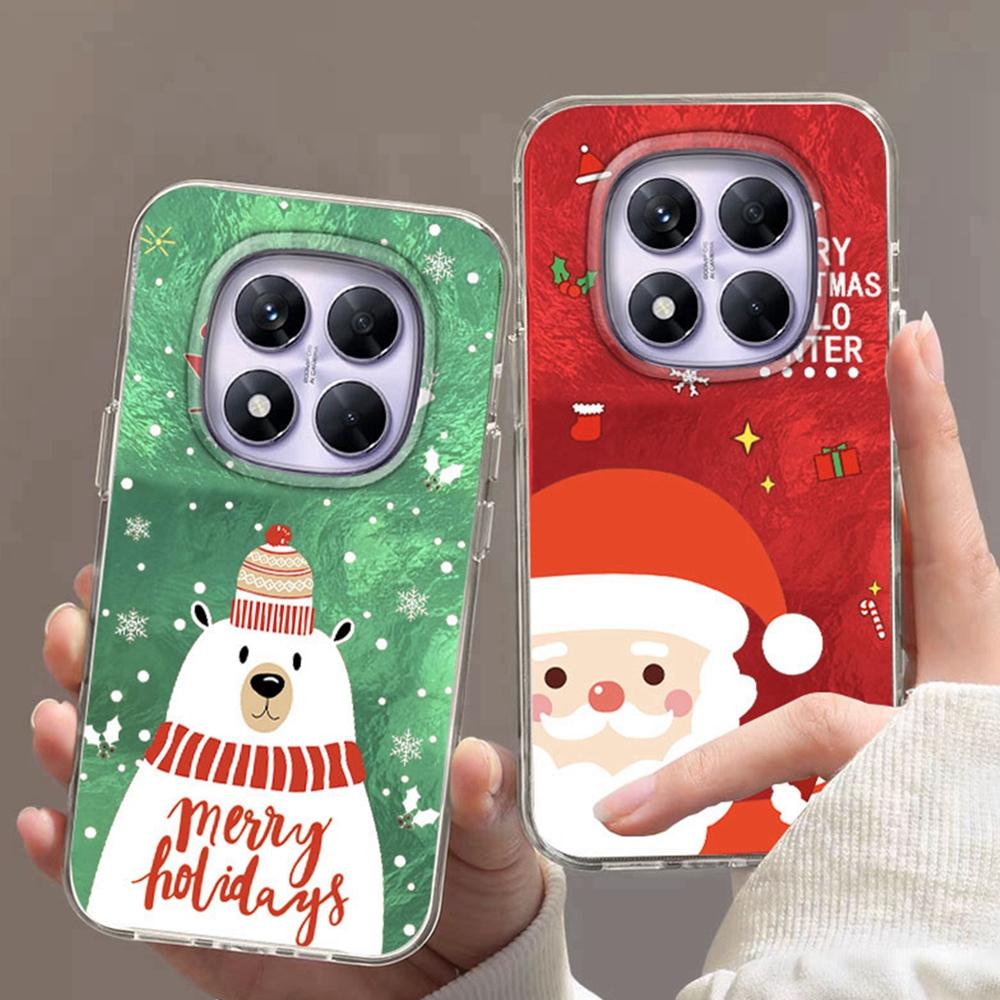 Милый рождественский чехол для телефона с оленем и подарком для Xiaomi Redmi Note 15 14 13 12 11 11S 10 10S 9 Pro 15C 9A 13C 14C A3 9C A1