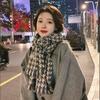 Retro Houndstooth Scarf Women's Autumn and Winter All-match Knitted Warm Couple Scarf Thick