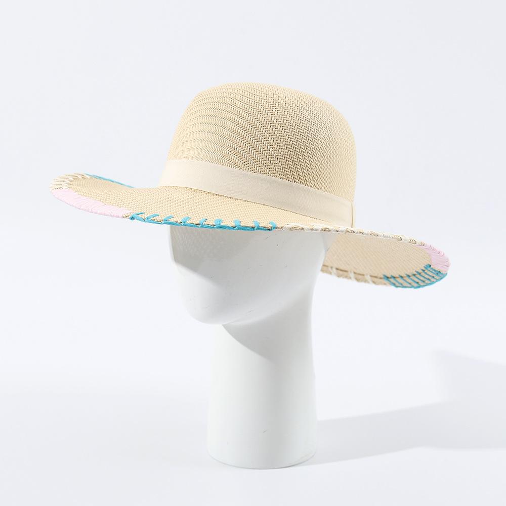 Handmade Natural Straw Dome Straw Hat Vacation Wind Shade Beach Hat Wear Sun Hat Straw Hat