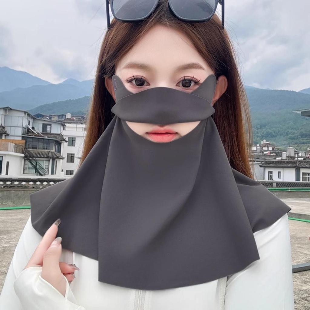 Summer Face Cover Nylon Sunscreen Mask Anti-UV Breathable Cycling Neck Scarf Sun Protection Hiking Outdoor Activities